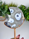 Agate Moon Carving with Custom Display Stand