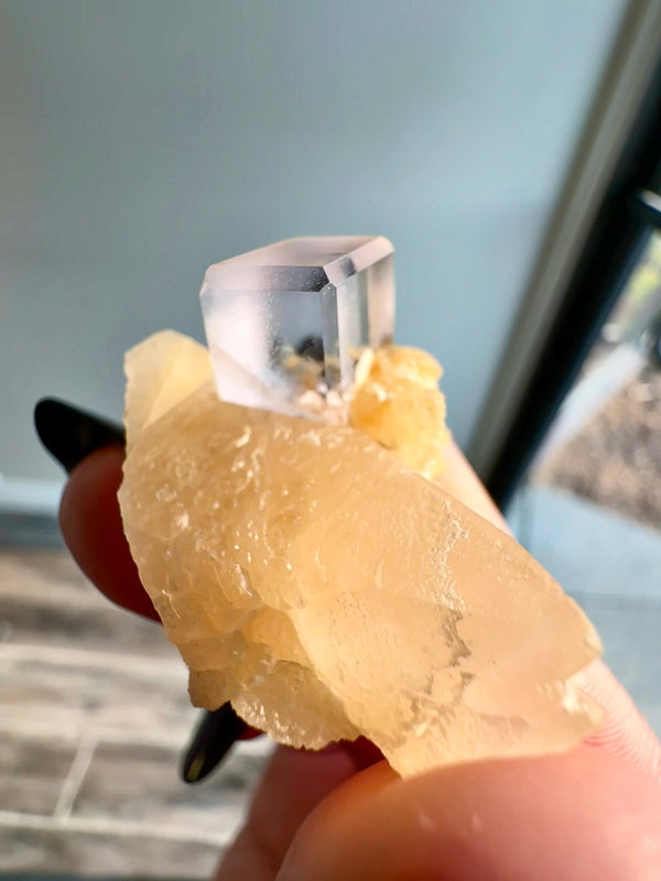 Fluorite on Calcite from Llamas Quarry, Austurias, Spain