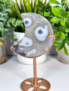 Agate Moon Carving with Custom Display Stand