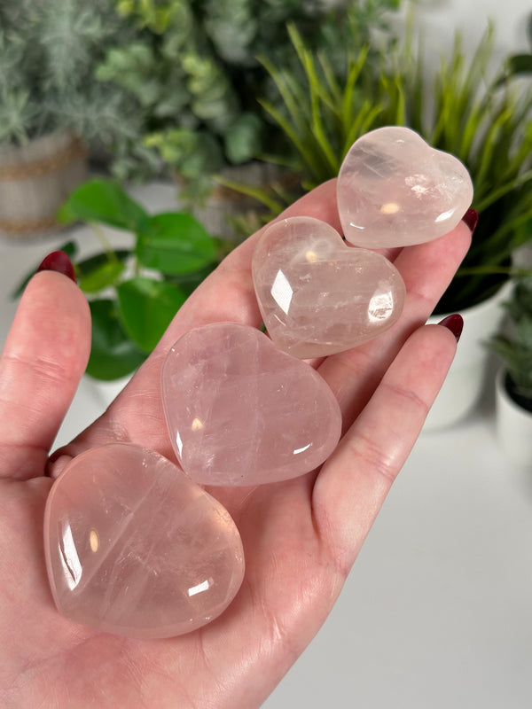Rose Quartz Hearts From Madagascar (Choose Your Size)