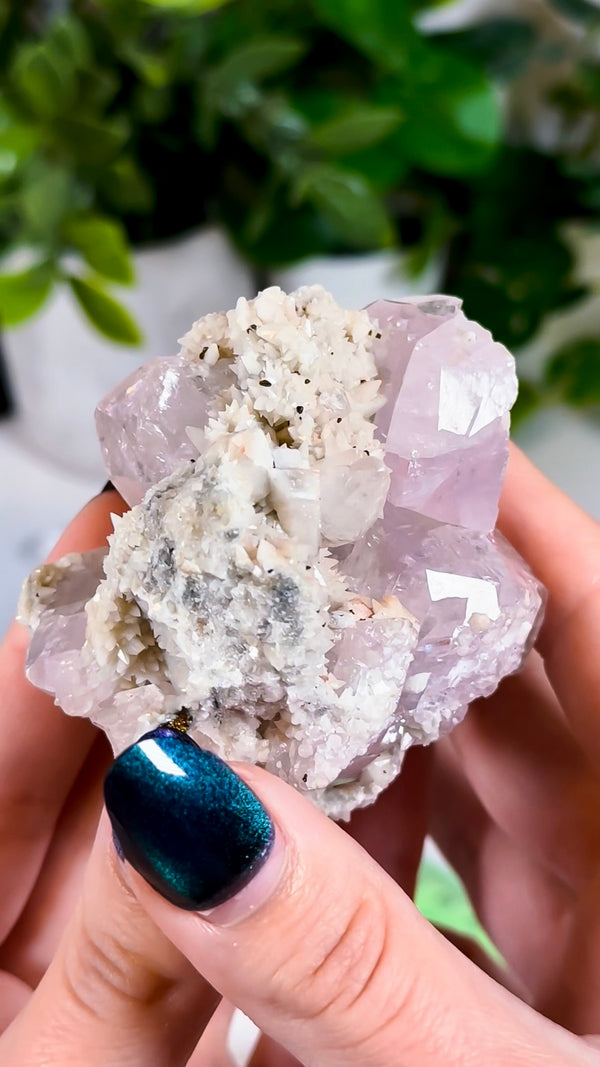 Lavender Calcite with Chalcopyrite from Daye, Hubei, China