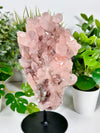 Himalayan Pink Samadhi Quartz Cluster with Chlorite and Lodalite Inclusions • XL Pink Samadhi Quartz w/ Custom Display Stand