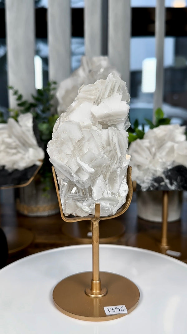 Sandwich Calcite Specimen with Custom Display Base from Fujian, China • UV Reactive!