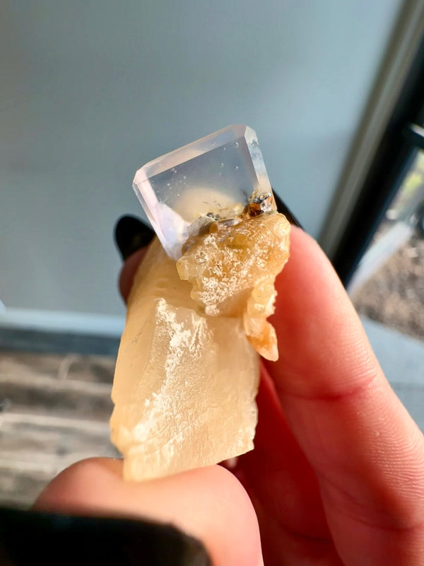 Fluorite on Calcite from Llamas Quarry, Austurias, Spain