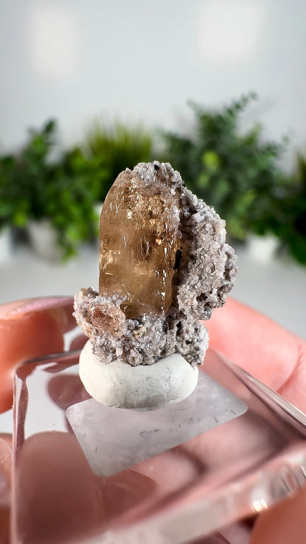 Etched Topaz on Rhyolite from Thomas Range, Juab County, Utah, USA