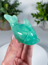 Fluorite Dolphin Carving • Gemmy Blue / Green Fluorite Crystal Dolphin Carving