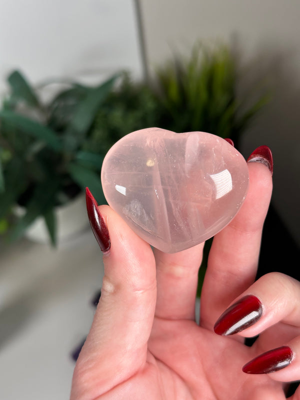 Rose Quartz Hearts From Madagascar (Choose Your Size)