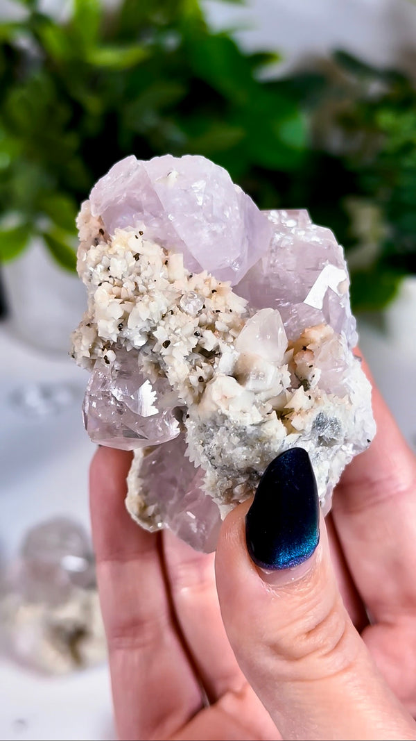 Lavender Calcite with Chalcopyrite from Daye, Hubei, China