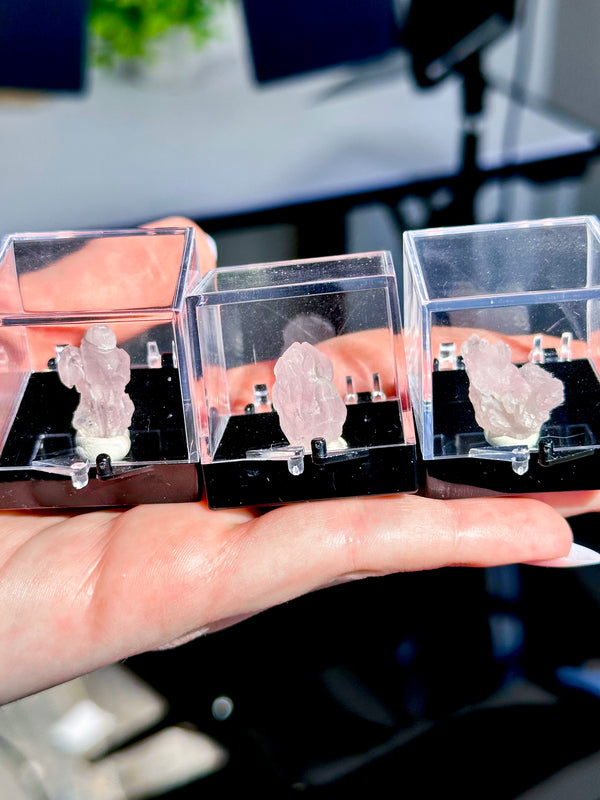 Crystallized Rose Quartz Perky Box Specimens from Taquaral, Itinga, Minas Gerais, Brazil • Choose Your Own!