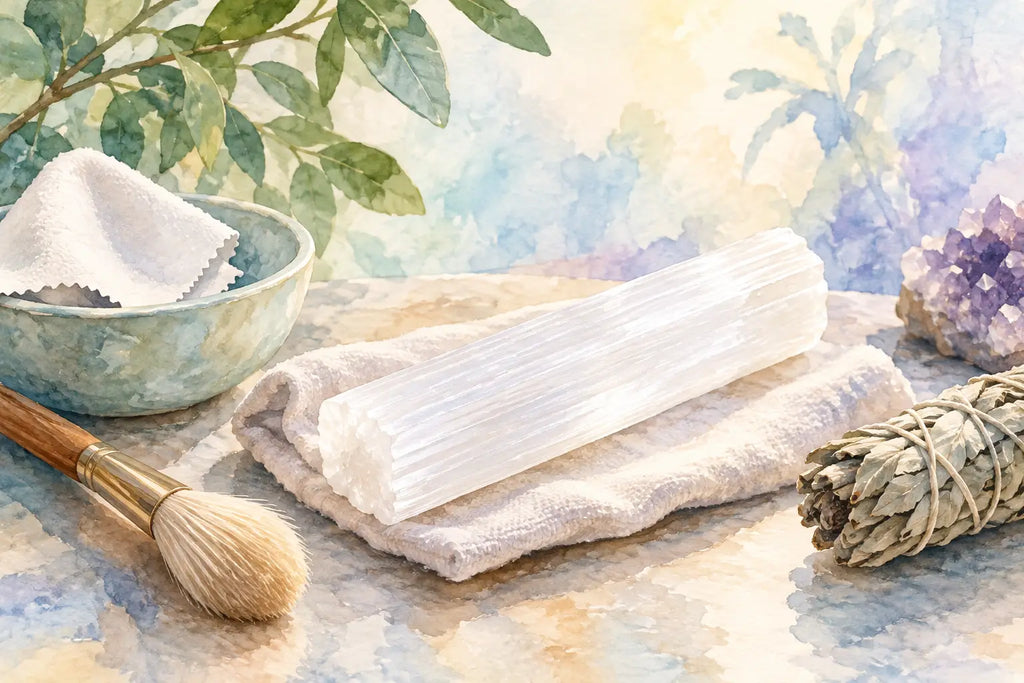 Cleaning Selenite Safely Without Water Damage