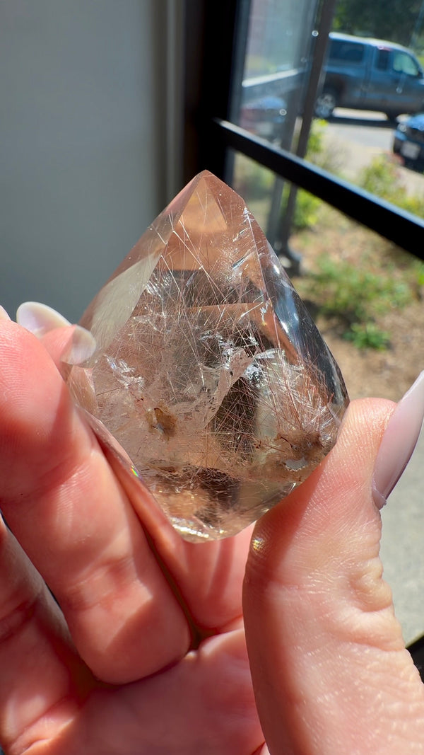 Whispy Pink Amphibole Quartz from Itacambira, Brazil
