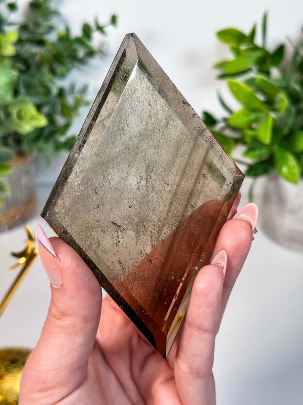 Smokey Quartz Diamond with Stand