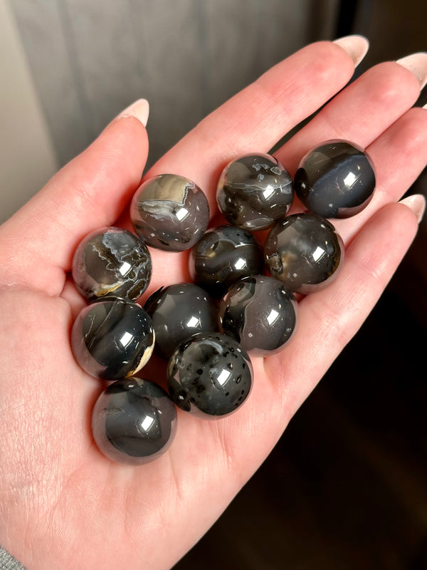 UV Reactive Volcano Agate Mini Spheres • ONE Intuitively Selected Volcano Agate Mini Sphere