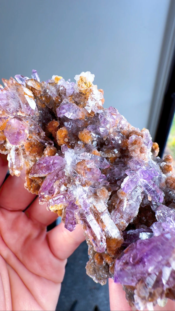 Amethyst "Flowers" with Sceptres, Reverse Sceptres & Calcite Associations on Matrix from "La Troje" Mine in Veracruz, Mexico (New Find!)