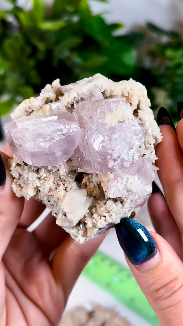 Lavender Calcite with Chalcopyrite from Daye, Hubei, China