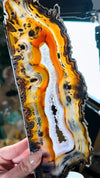Agate Pair from Soledade, Rio Grande do Sul, Brazil • Top Quality Agate Display Slabs Set of 2 with Custom Wooden Stands