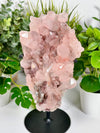 Himalayan Pink Samadhi Quartz Cluster with Chlorite and Lodalite Inclusions • XL Pink Samadhi Quartz w/ Custom Display Stand