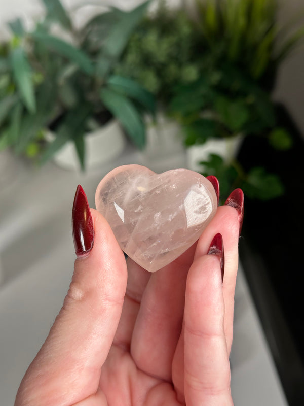Rose Quartz Hearts From Madagascar (Choose Your Size)