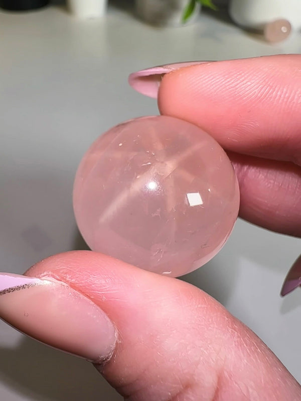 Mozambique Star Rose Quartz Sphere