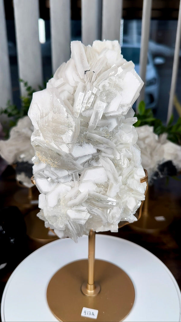 Sandwich Calcite Specimen with Custom Display Base from Fujian, China • UV Reactive!