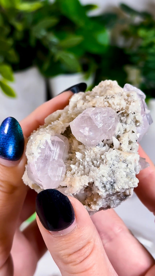Lavender Calcite with Chalcopyrite from Daye, Hubei, China