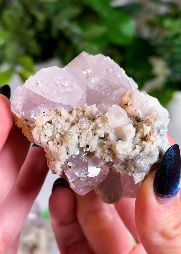 Lavender Calcite with Chalcopyrite from Daye, Hubei, China