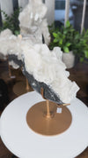 Sandwich Calcite Specimen with Custom Display Base from Fujian, China • UV Reactive!