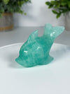 Fluorite Dolphin Carving • Gemmy Blue / Green Fluorite Crystal Dolphin Carving